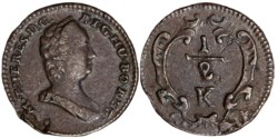 AUSTRIA - MARIA TERESA (1740-1780) - 1/2 Kreuzer 1760 (senza data)