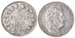 FRANCIA - luigi filippo i (1830 - 1848) - 5 franchi 1847