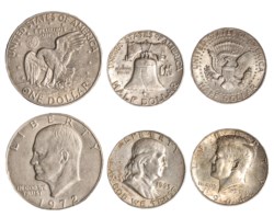 STATI UNITI - lotto 3 monete (Dollaro 1972, 1/2 dollaro 1963 e 1/2 dollaro 1964)