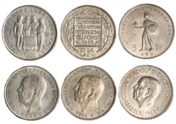 SVEZIA - GUSTAVO VI (1950-1973) - lotto 3 monete da 5 Koronor