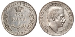 VITTORIO EMANUELE III - SOMALIA ITALIANA (1909-1925) - 1 rupia 1912