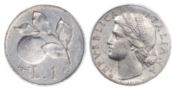 REPUBBLICA ITALIANA - 1 lira 1947