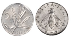 REPUBBLICA ITALIANA - 2 lire 1958
