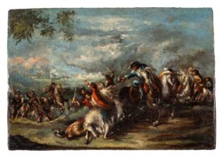 Scuola italiana del secolo XVIII - Battaglia di cavalleria
