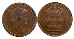 NAPOLI - FERDINANDO II (1830-1859) - 10 tornesi 1833