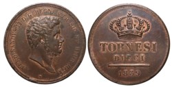 NAPOLI - FERDINANDO II (1830-1859) - 10 tornesi 1839 (II tipo)