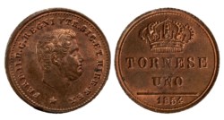 NAPOLI - FERDINANDO II (1830-1859), 1 tornese 1854