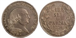 PARMA - FERDINANDO I DI BORBONE (1765-1802) - 6 lire di Parma 1796