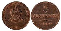 VENEZIA - FERDINANDO I (1835-1848) - 5 centesimi 1839