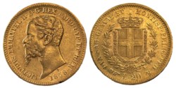 VITTORIO EMANUELE II, Re di Sardegna (1849-1861) - 20 lire 1858, Torino