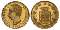 UMBERTO I (1878-1900) - 20 lire 1884