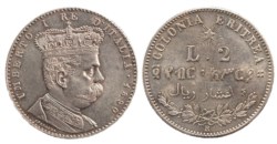 UMBERTO I, Colonia Eritrea (1890-1896) - 2 lire 1890