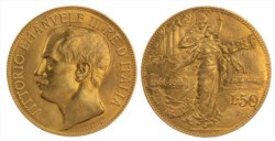 VITTORIO EMANUELE III (1900-1943) - 50 lire 1911