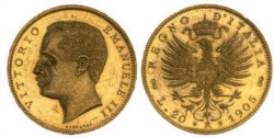 VITTORIO EMANUELE III (1900-1943) - 20 lire 1905