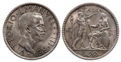 VITTORIO EMANUELE III (1900-1943) - 20 lire 1927, anno VI