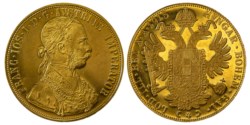 AUSTRIA - FRANCESCO GIUSEPPE (1848-1916) - 4 ducati 1915 (riconio di zecca)