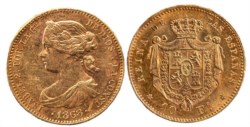 SPAGNA - ISABELLA II (1833-1868) - 10 escudos 1868
