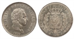 CARLO FELICE (1821-1831) - 5 lire 1829, Genova