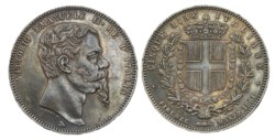 VITTORIO EMANUELE II (1861-1878) - 5 lire 1861, Firenze