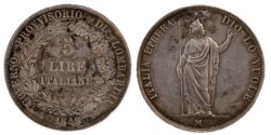 MILANO - GOVERNO PROVVISORIO DI LOMBARDIA (1848) - 5 lire 1848