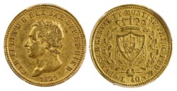 CARLO FELICE (1821-1831) - 40 lire 1825, Torino