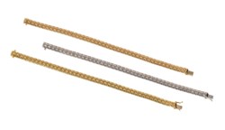 18kt three yellow, pink and white gold bracelets