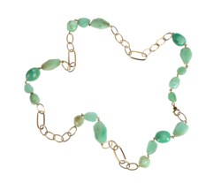 18kt two colour necklace and chrysoprase
