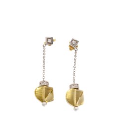 18kt two-tone gold earrings