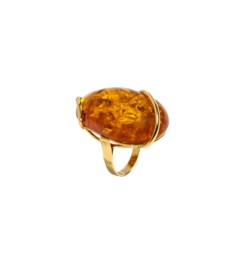 18kt yellow gold and amber ring