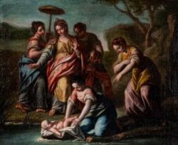 Attr. Francesco Trevisani (Capodistria, April 9th, 1656 - Rome, July 30th, 1746) - Finding of Moses