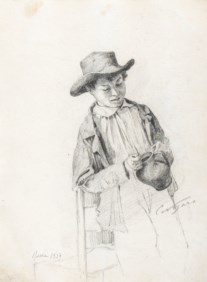 Carlo Nogaro (Asti, 1837 - Choisy-au-Bac, 1931) - Portrait of a young innkeeper