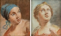 Venetian school of the XVIII century - Pair of portraits of young girls