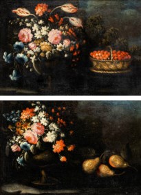 Lombard school of the XVII cetury - Pair of still lifes