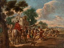 Piedmontese bambocciante of the XVIII century - Market scene