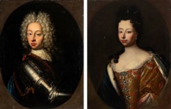 Giovanni Battista Curlando (Turin, 1648 - 1710) - Portrait of Vittorio Amedeo II and Anna d'Orleans