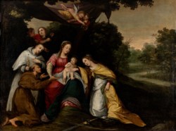 Hendrick van Balen (Antwerp, 1575 - July, 17th 1632) - Mystical wedding of St. Catherine of Alexandria and the saints Francis and Norbert