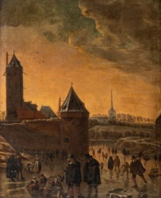 Flemish school of the XVIII century - Ice skaters