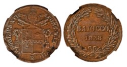 ROMA - GREGORIO XVI (1831-1846) - Baiocco 1838 (su 7)