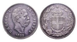 UMBERTO I (1878-1900) - 50 centesimi, 1889