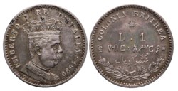 UMBERTO I, Colonia Eritrea (1890-1896) - 1 lira 1890