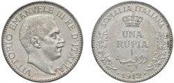 VITTORIO EMANUELE III - SOMALIA ITALIANA (1909-1925) - Rupia 1912