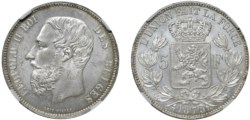 BELGIO - LEOPOLDO II (1865-1909) - 5 franchi 1875