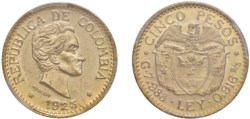 COLOMBIA - 5 peso 1925