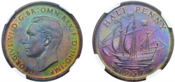 GRAN BRETAGNA - GIORGIO VI - Mezzo penny 1937