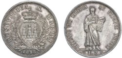 SAN MARINO - 5 lire 1898