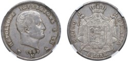 NAPOLEONE I, Re d'Italia (1805-1814) - 5 lire <br>1809, Milano