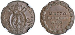 LEONE XII (1823-1829) - 1/2 baiocco 1824