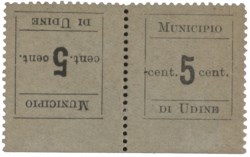 Occupazioni I guerra mondiale - Municipio di Udine - 5 cent (1c)