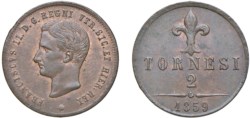 NAPOLI - FRANCESCO II (1859-1860) - 2 tornesi 1859